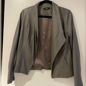 Missguided grey faux leather jacket size 6
